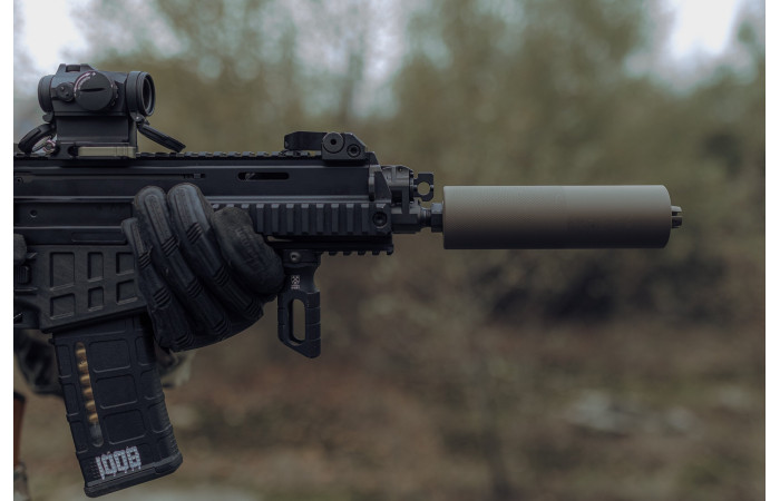 Газорозвантажений Саундмодератор Molotgun M-032-1 на М4/AR-15,UAR-15, Bren, HK416