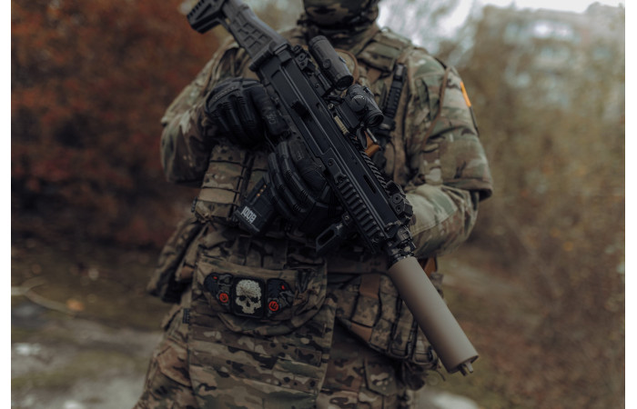 Газорозвантажений Саундмодератор Molotgun M-032-1 на М4/AR-15,UAR-15, Bren, HK416